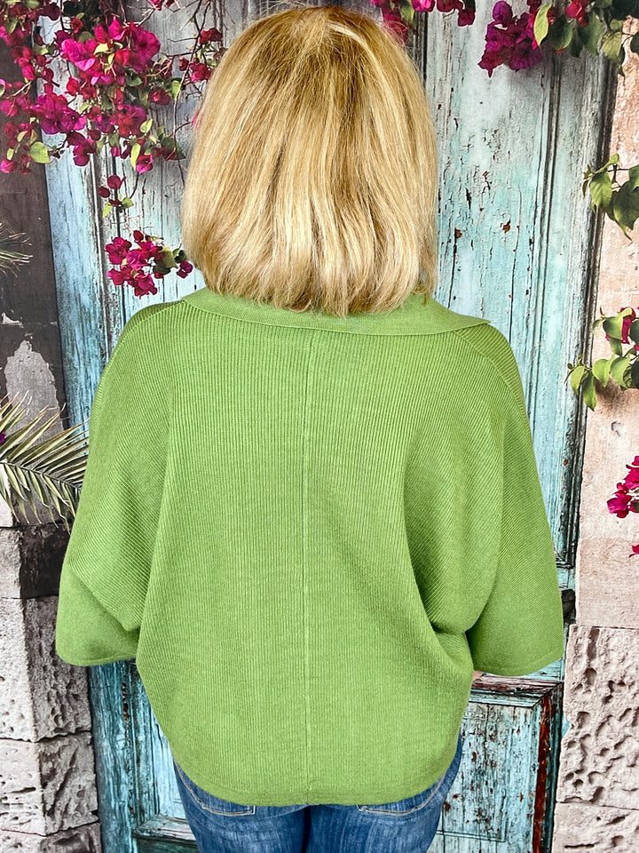 Give Just A Little Top- Olive