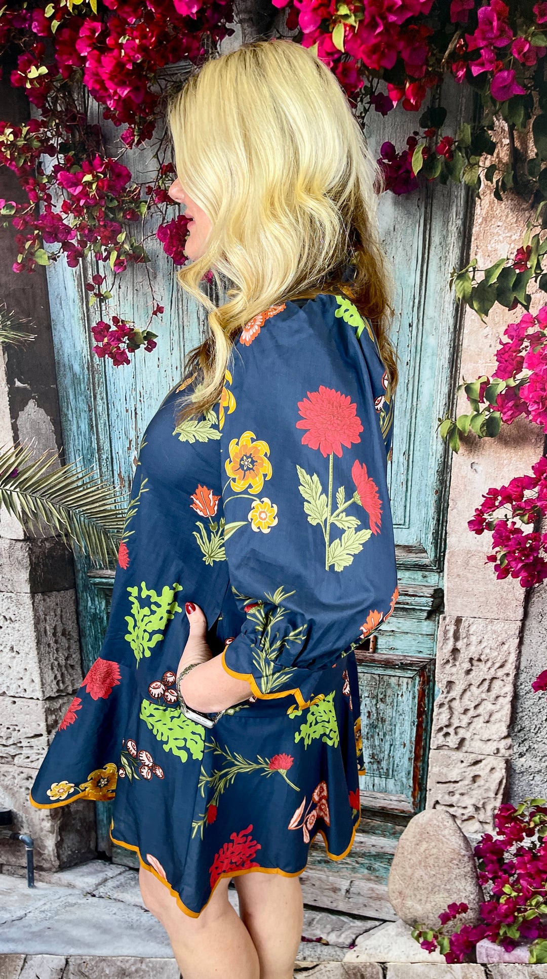 All The Scallops Dress- Navy