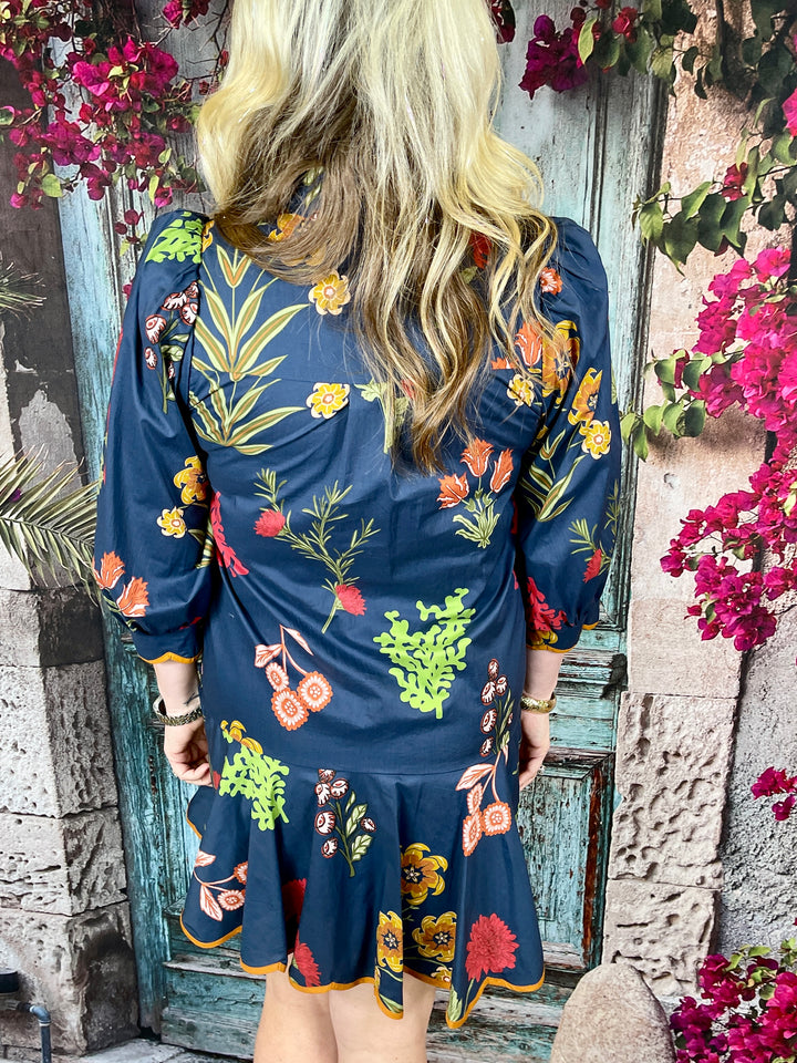 All The Scallops Dress- Navy