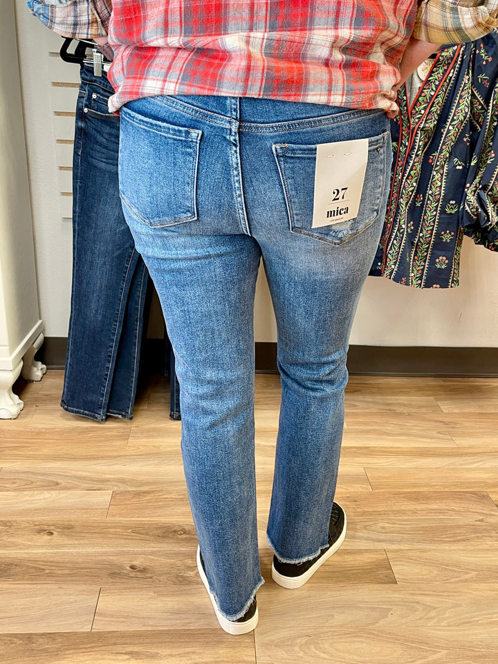 Mica Denim Freestyle Mid Rise Crop - Marine Blue