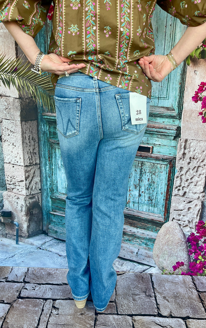 Mica Denim High Rise Slim Straight Leg