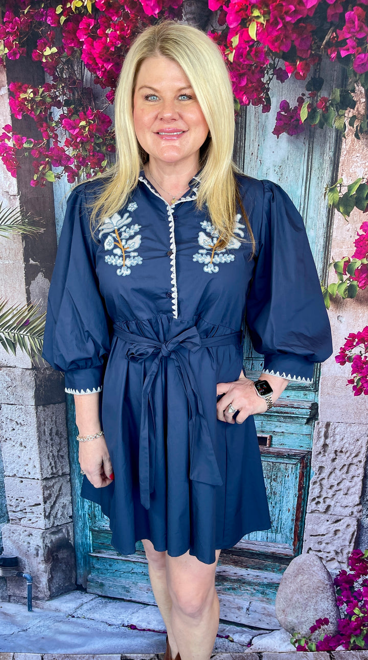 Sissy Down South Dress - Navy