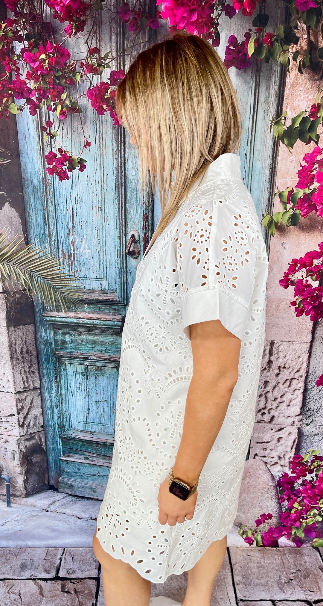 Eyelet Rose Dress