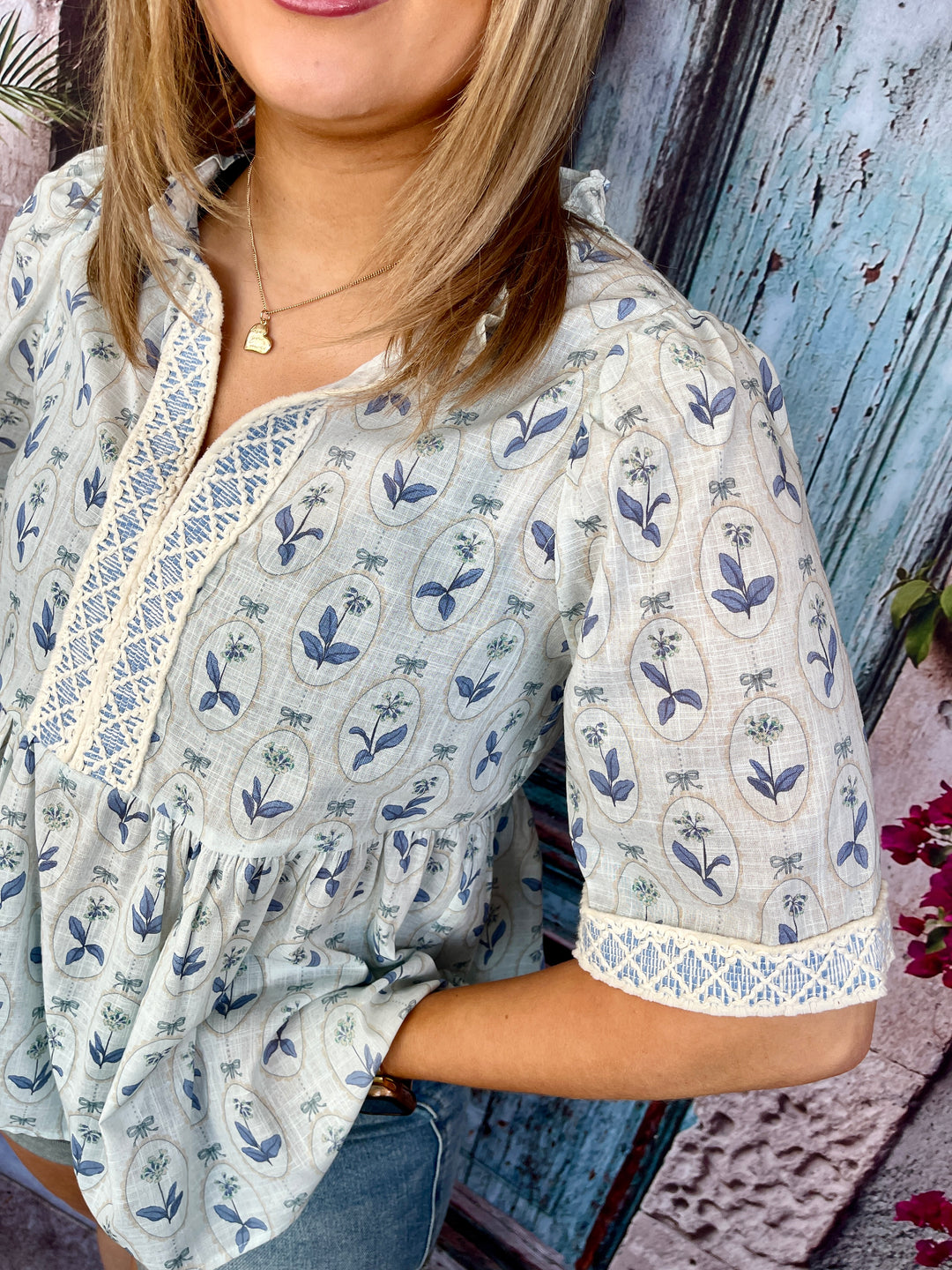 X's & Bows Top- Blue