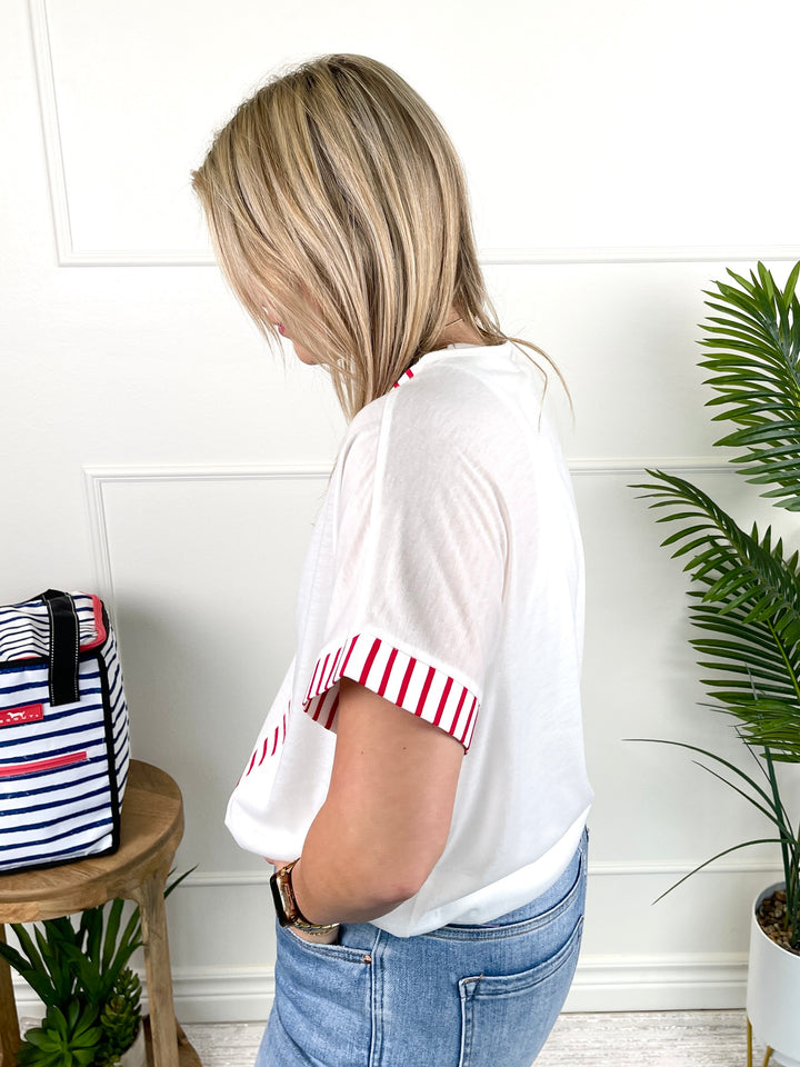 Red Stripe Top