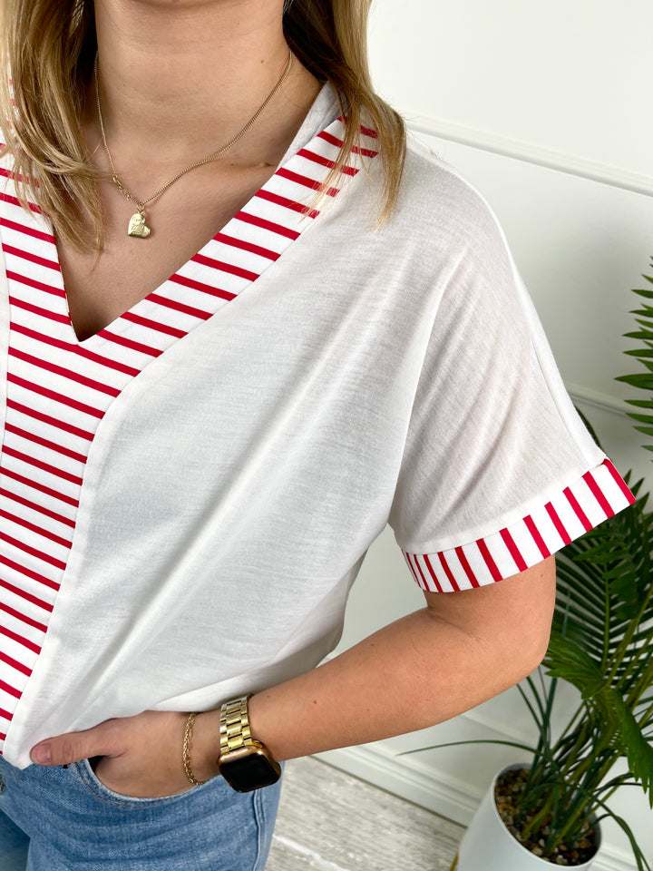 Red Stripe Top