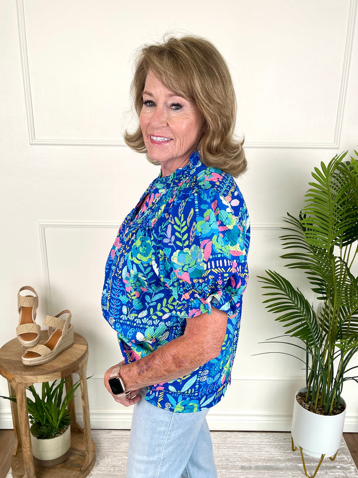 Pass Me The Pina C Top - Blue