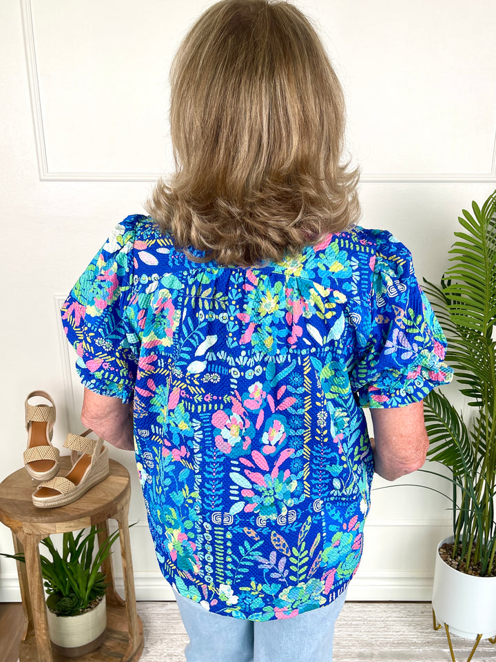 Pass Me The Pina C Top - Blue
