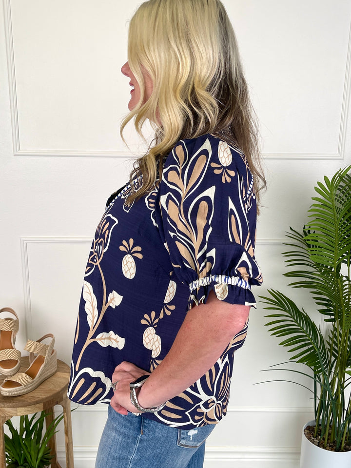 Pineapple Fields Top - Blue