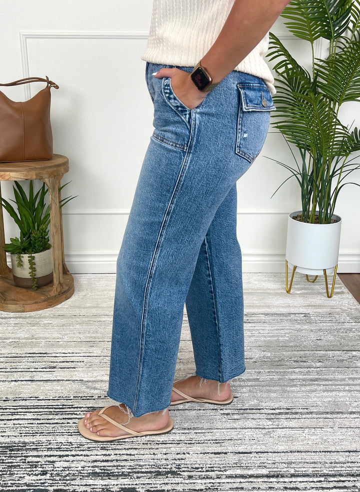 Vervet High Rise Slim Wide W/ Patch Pocket