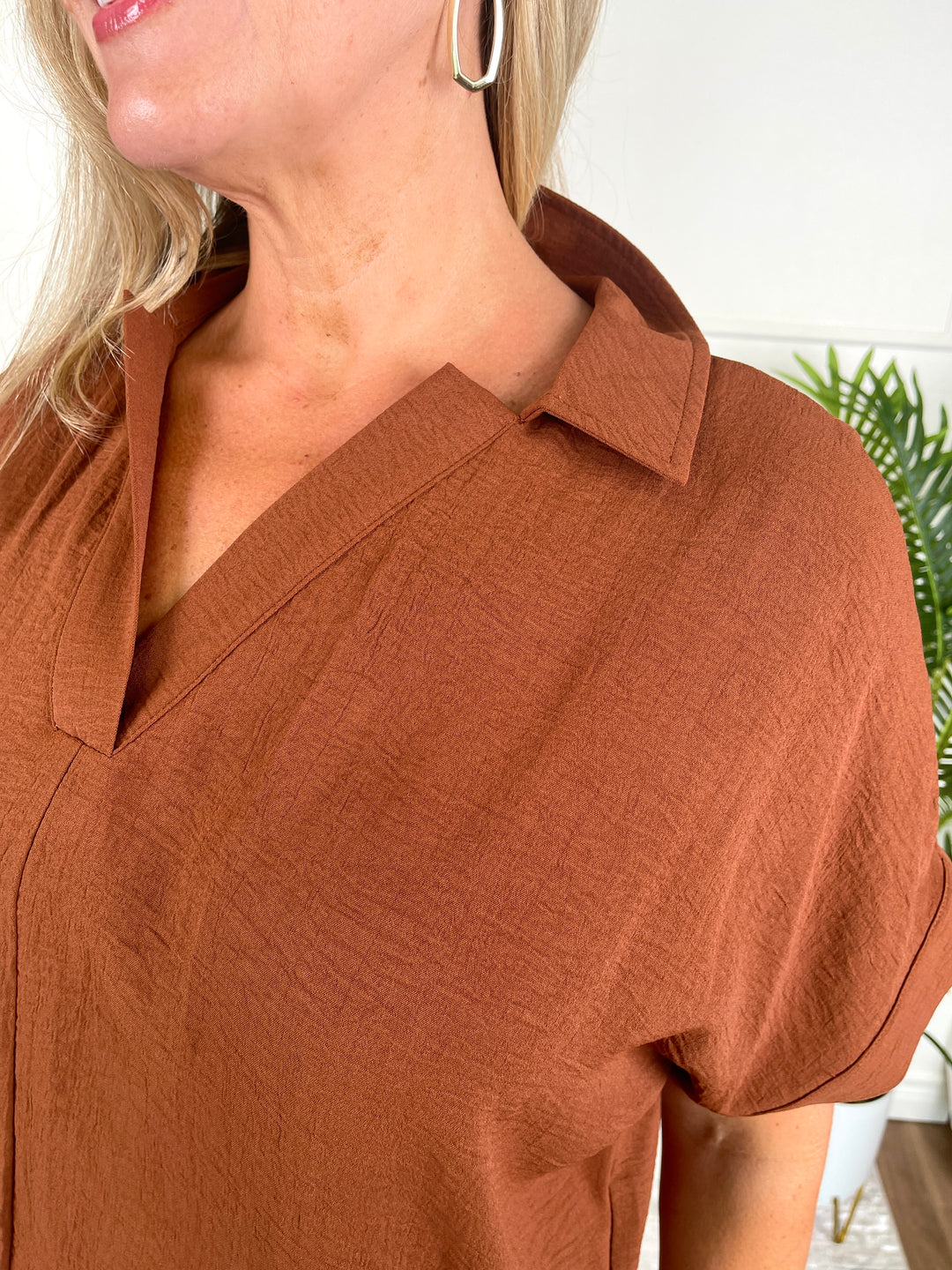 Go With The Flow Top - Brown