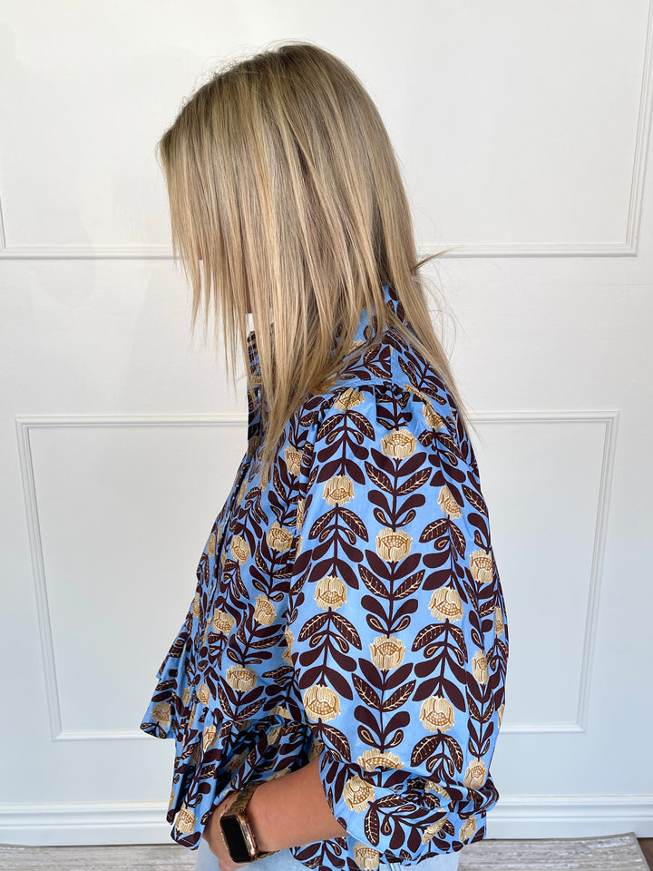 Cocoa Floral Top