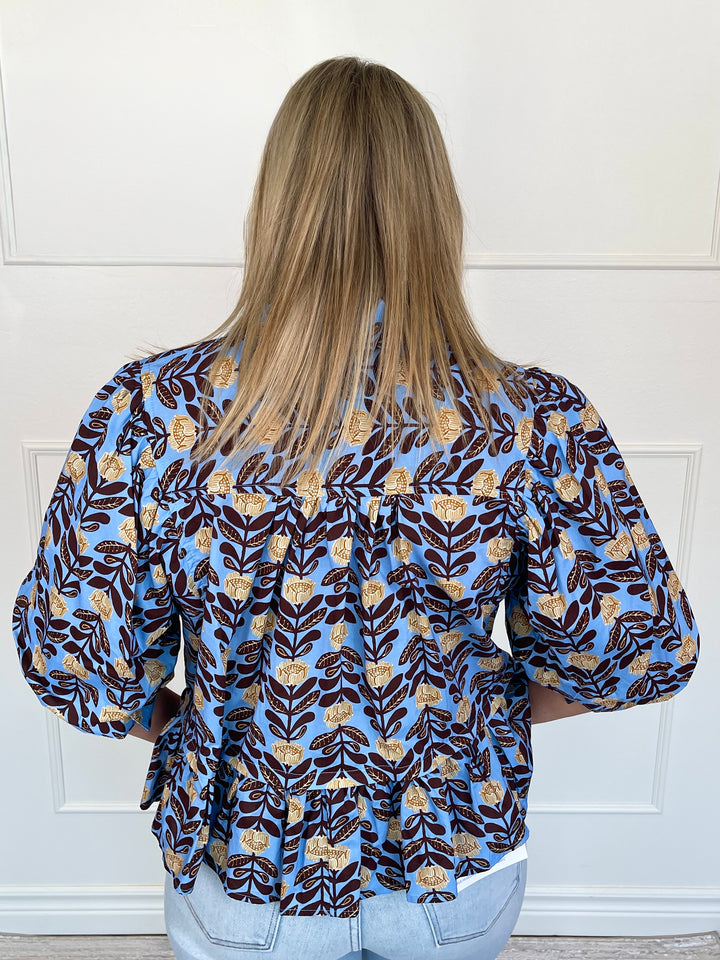 Cocoa Floral Top