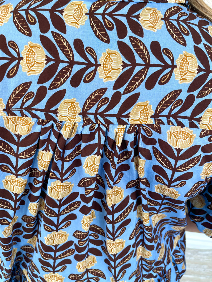 Cocoa Floral Top