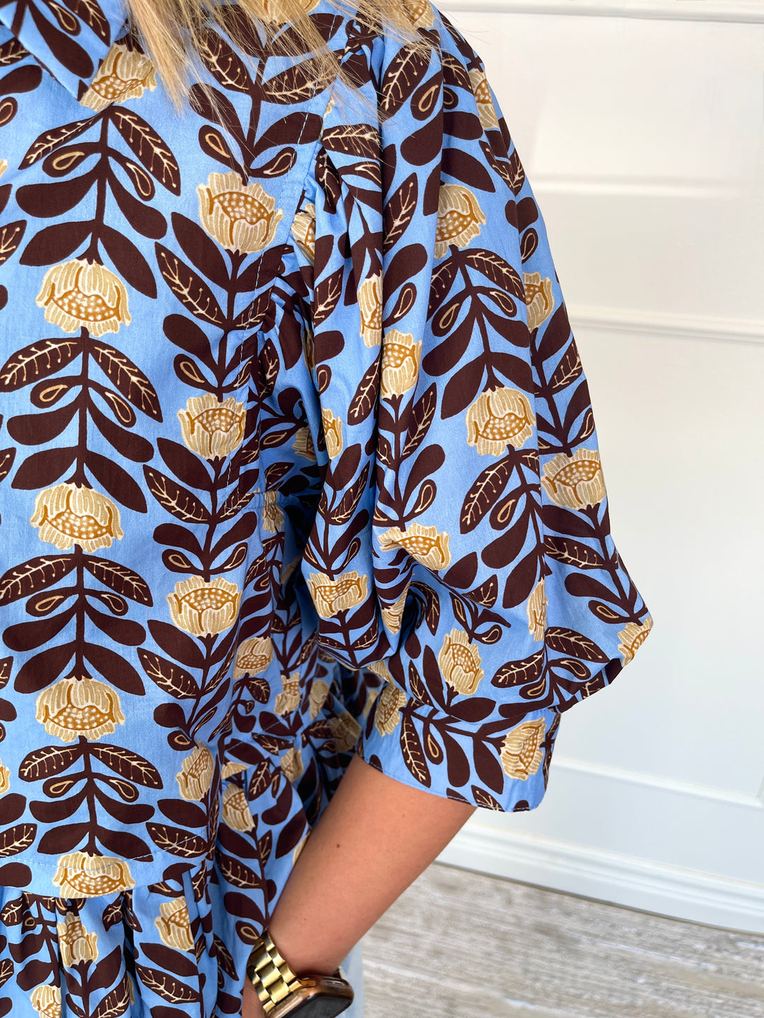 Cocoa Floral Top