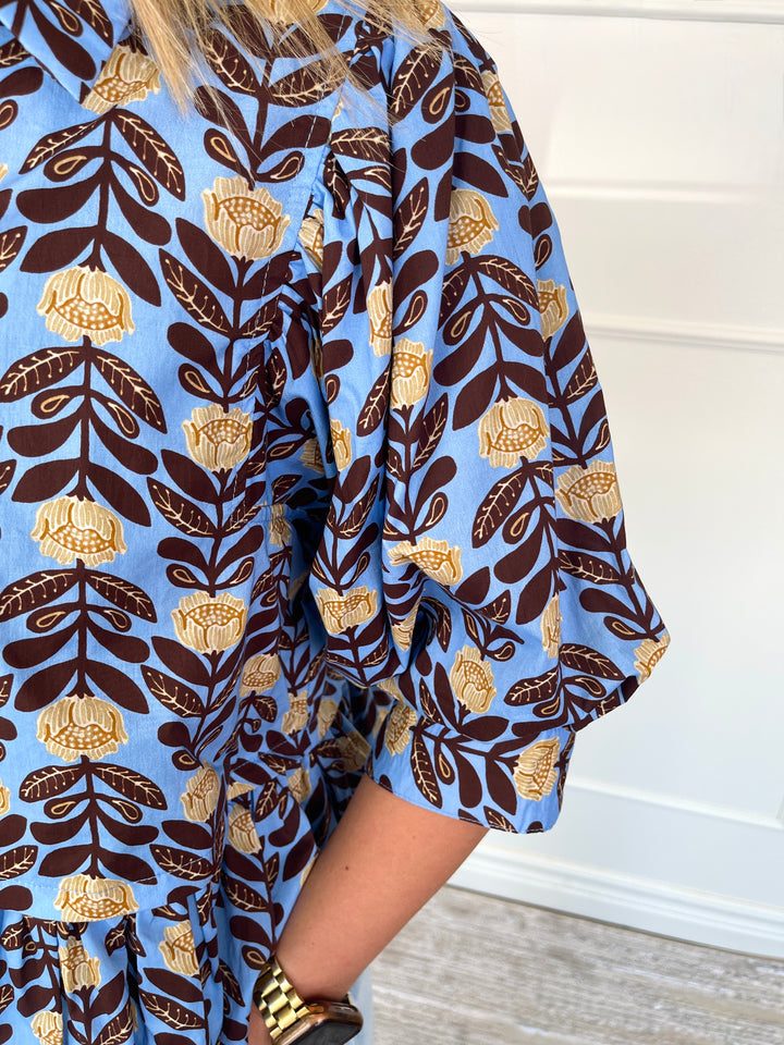 Cocoa Floral Top