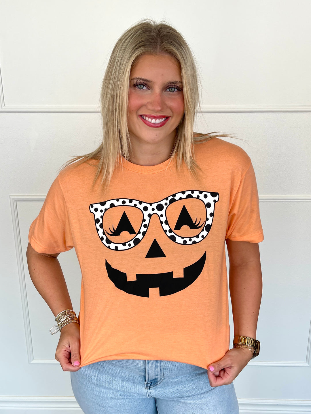 Jack O Lantern Polka Dot Tee