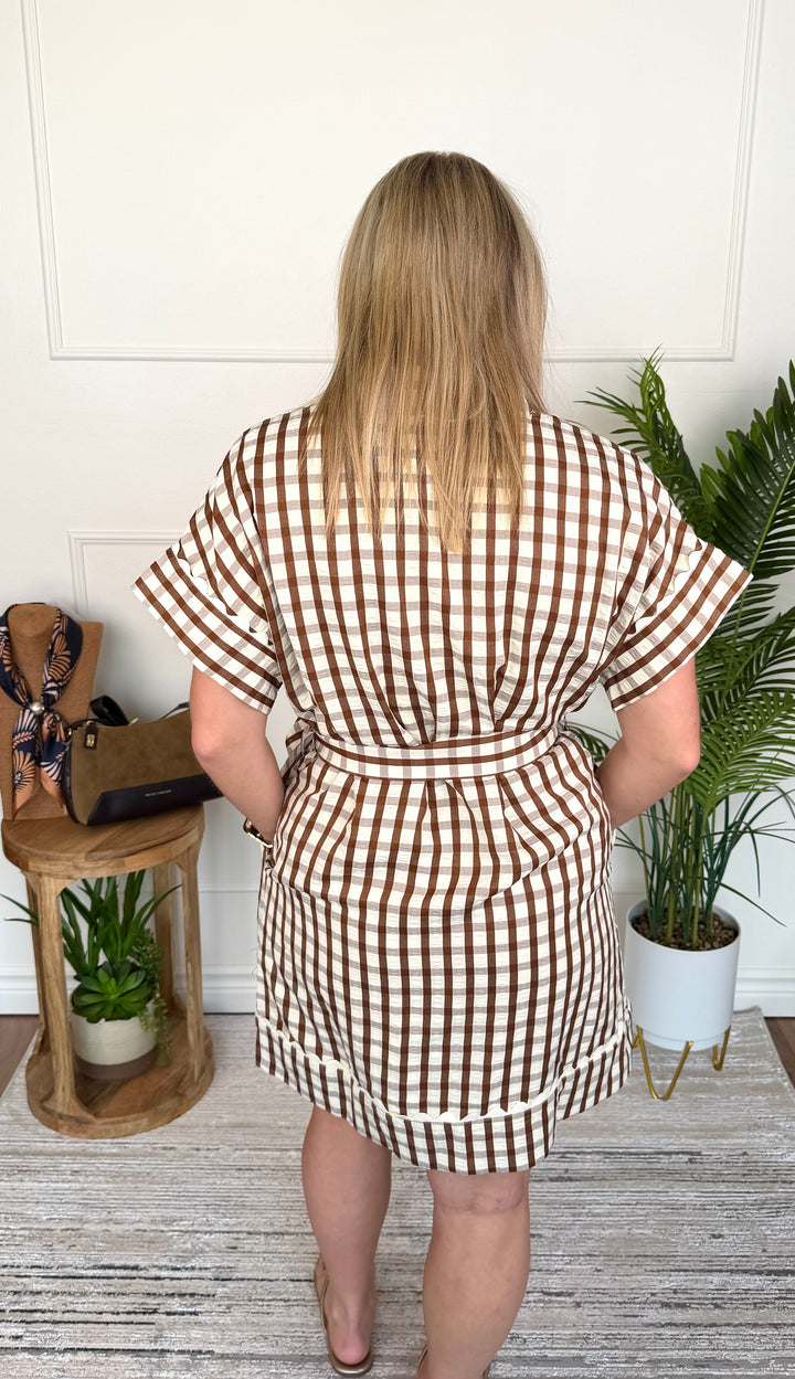 Perfectly Plaid Dress - Brown