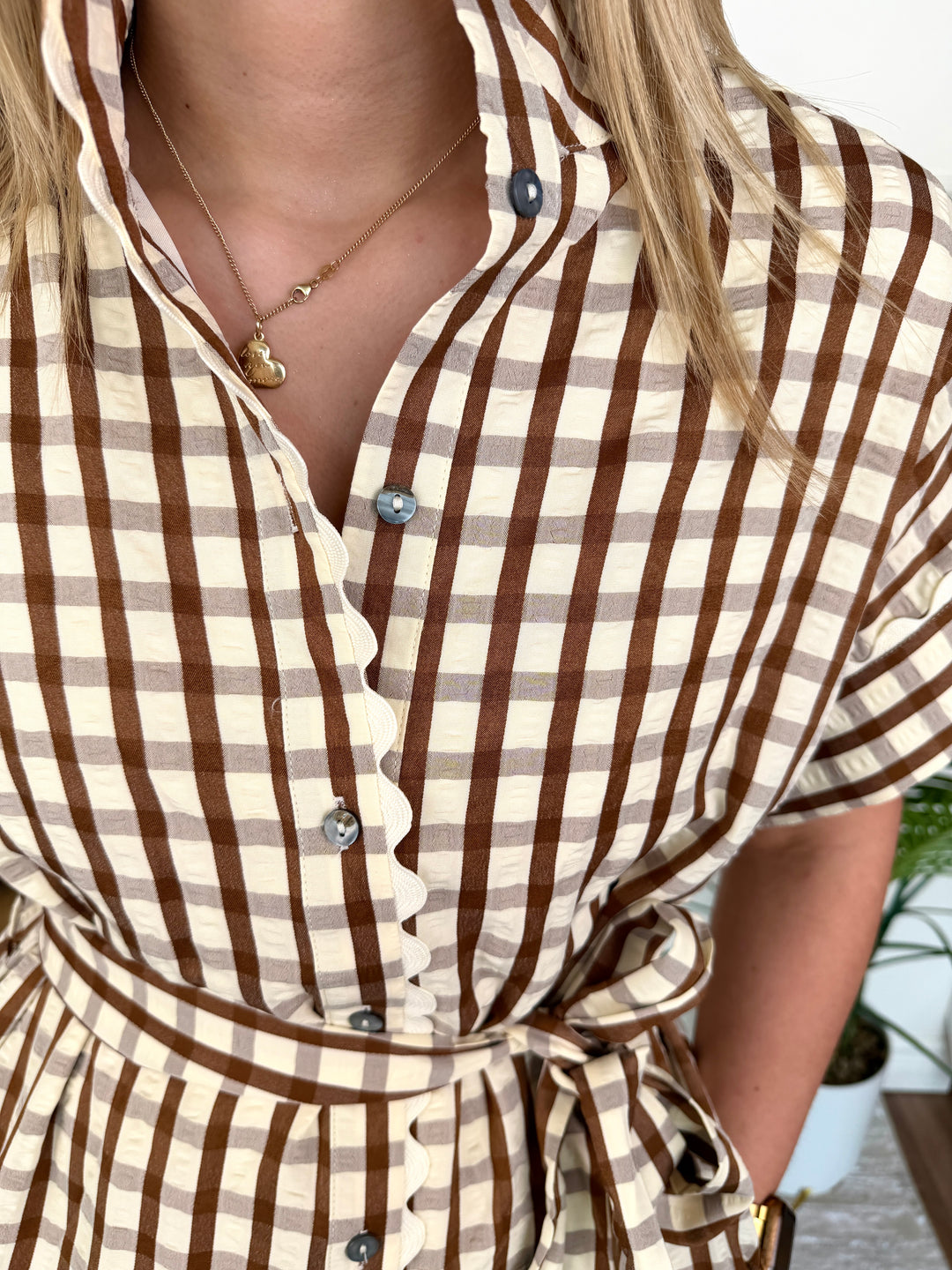 Perfectly Plaid Dress - Brown