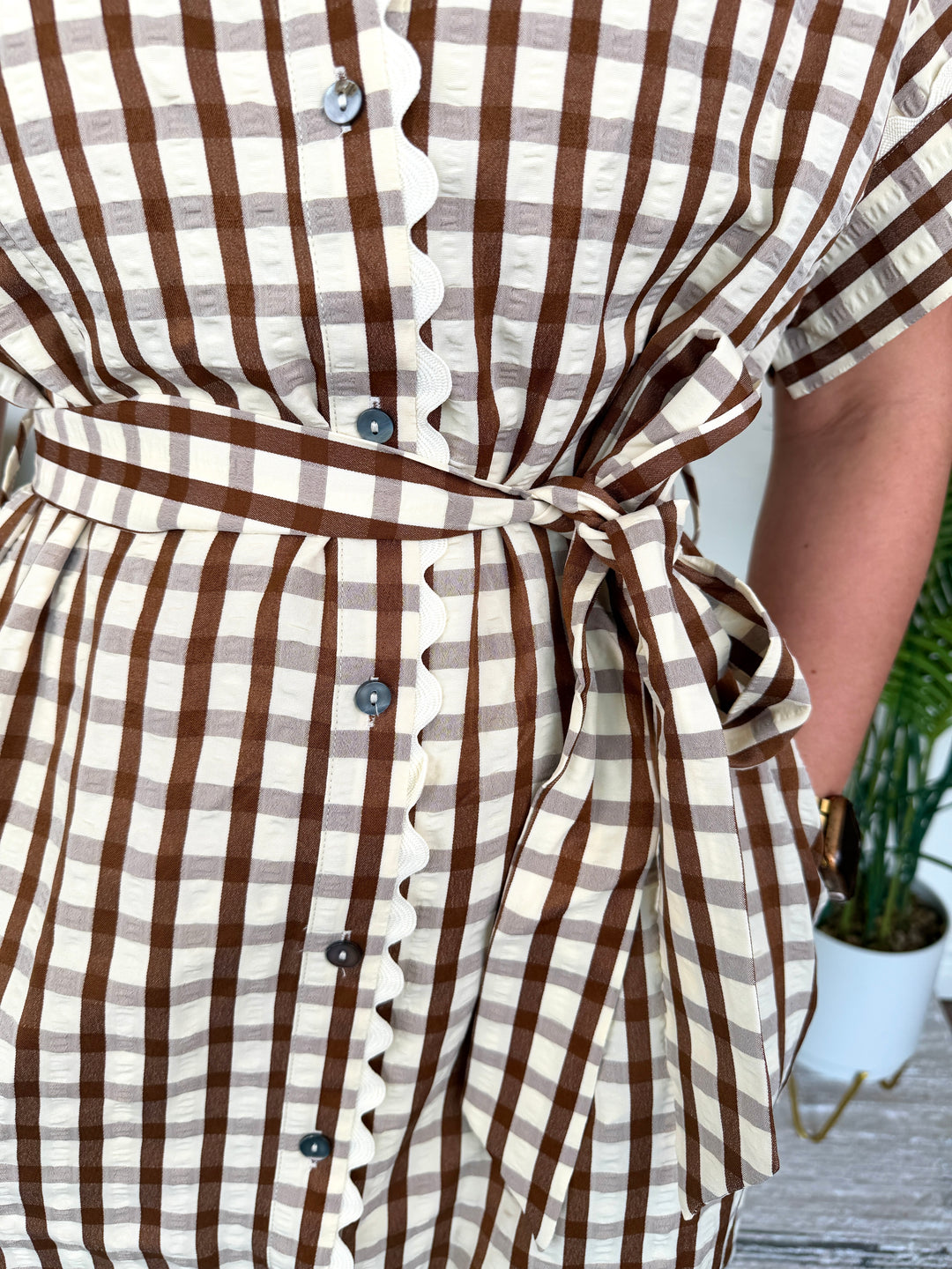 Perfectly Plaid Dress - Brown
