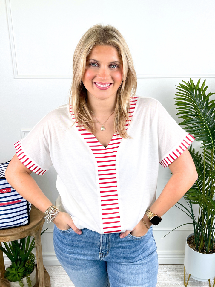 Red Stripe Top