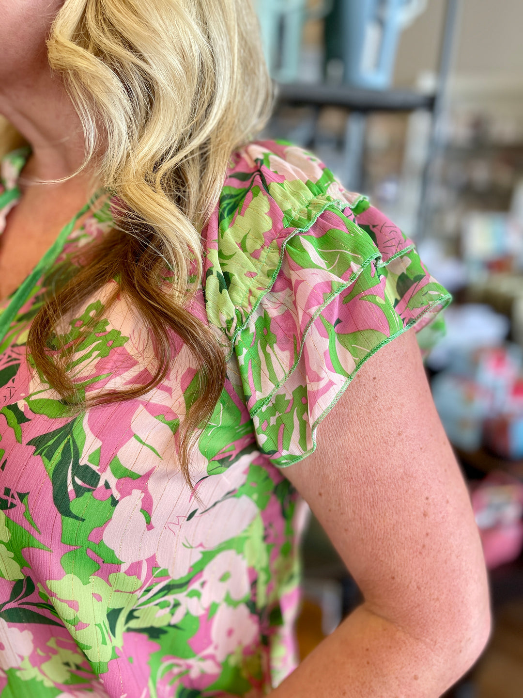 FINAL SALE - Tropical Mix Top - Pink