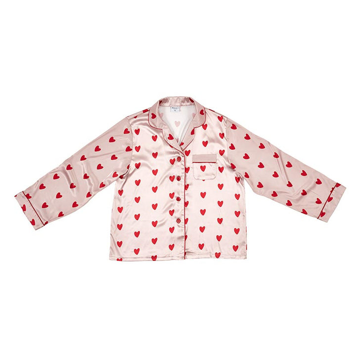 Long Sleeve PJ Set - Pink/Red Hearts