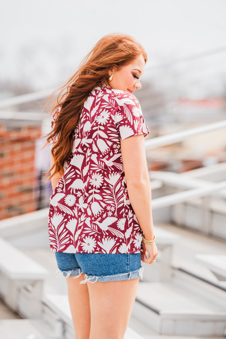 Palmer Top - Maroon