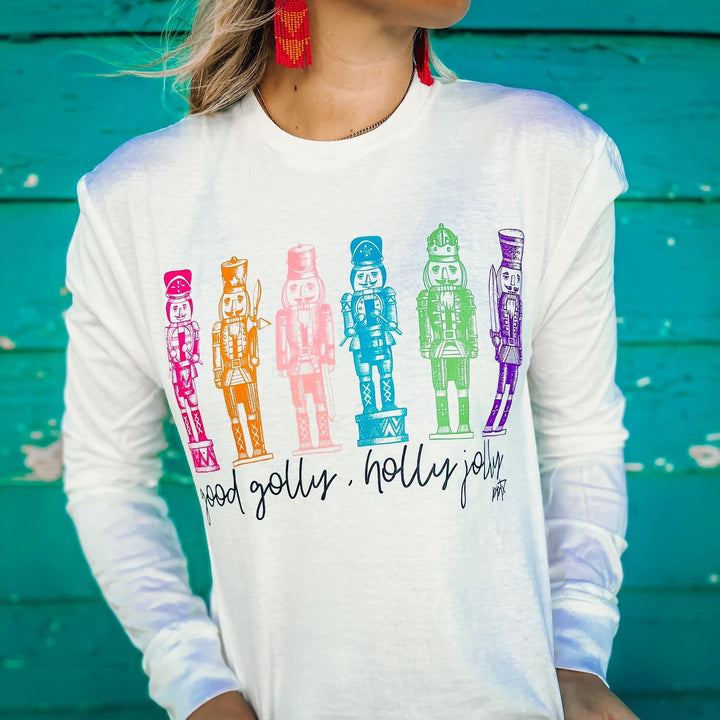 Good Golly Holly Jolly Nutcrackers LS Tee
