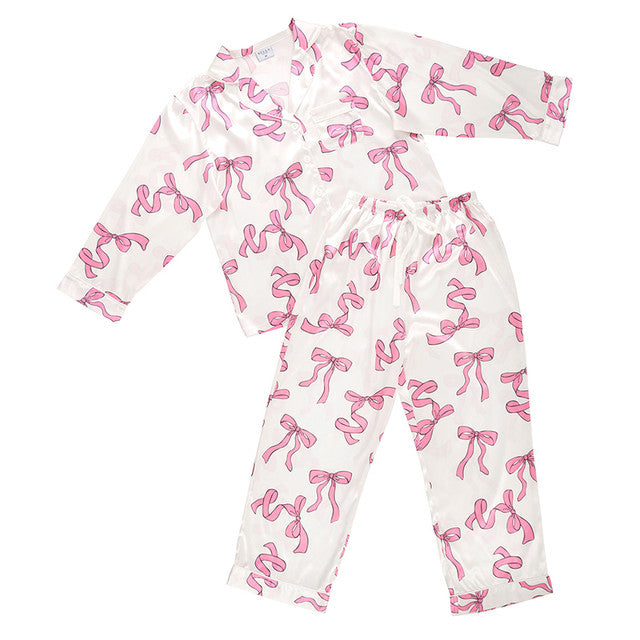 Long Sleeve PJ Set - Pink Bows