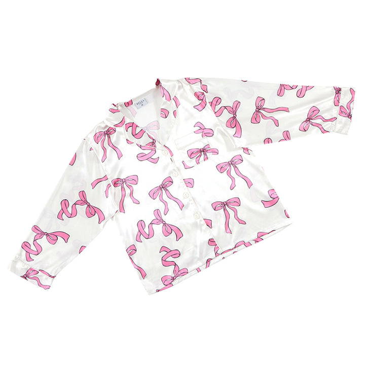 Long Sleeve PJ Set - Pink Bows