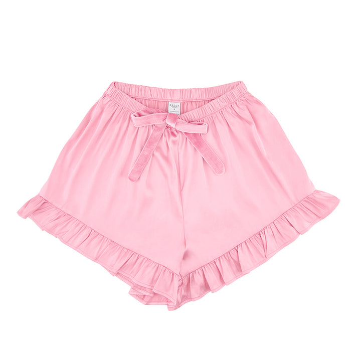 Cami & Velvet Ruffled Short Set - Pink