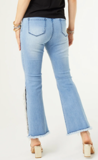 OMG Flare Jeans w/Rhinestone Fringe
