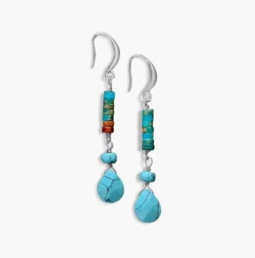 Blue Ocean Earrings - Silver