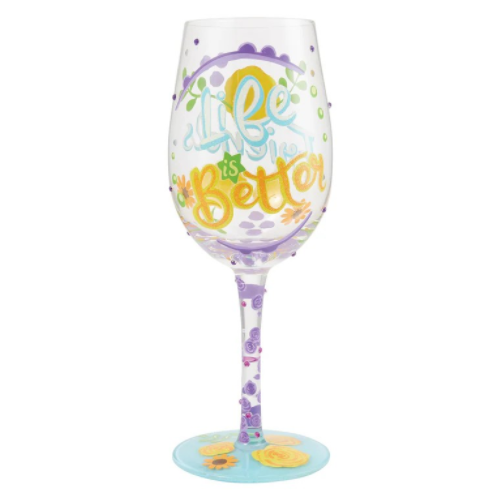 Life With Friends Wine Glass