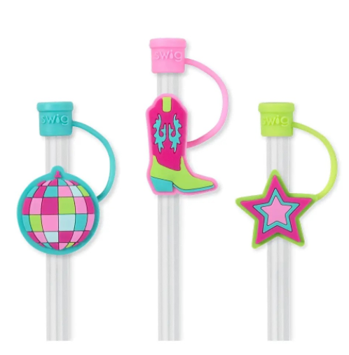 Disco Cowgirl Swig Straw Topper Set