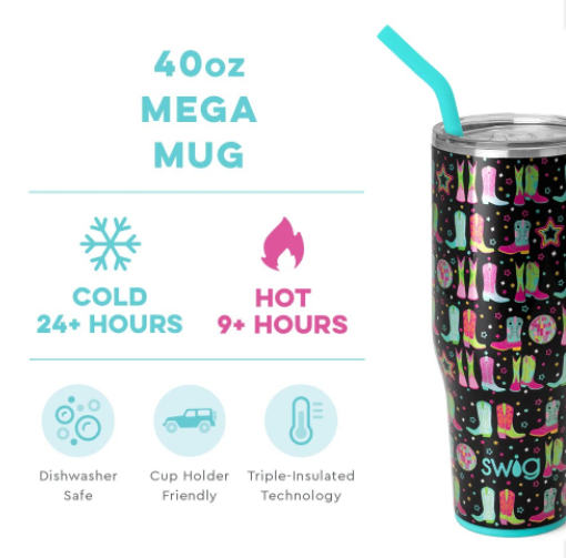 Disco Cowgirl Swig 40 Oz Mega Mug