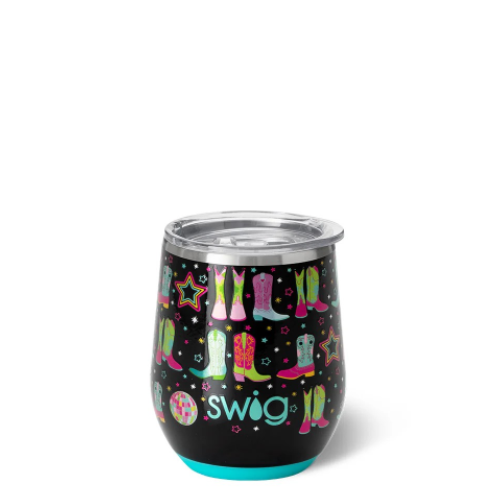 Disco Cowgirl Swig 12 Oz Stemless Wine