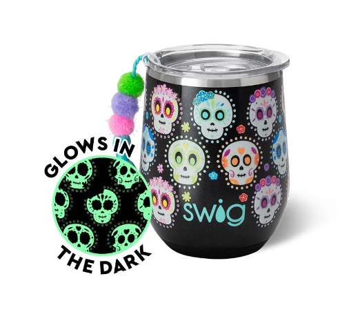 Sugar Skulls Swig 12 Oz Stemless Wine