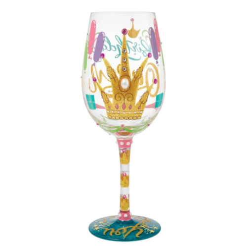 Birthday Queen Wine Glass