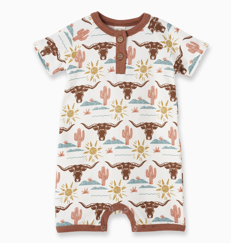Happy Trails Bamboo Henley Short Romper