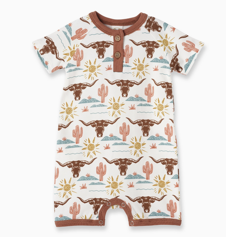 Happy Trails Bamboo Henley Short Romper