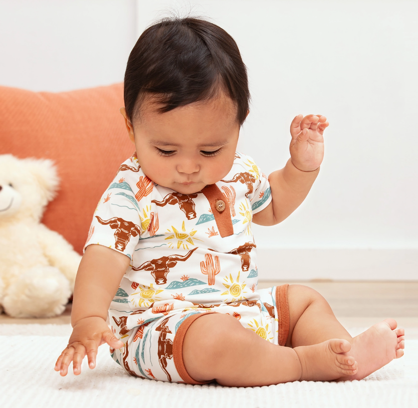 Happy Trails Bamboo Henley Short Romper