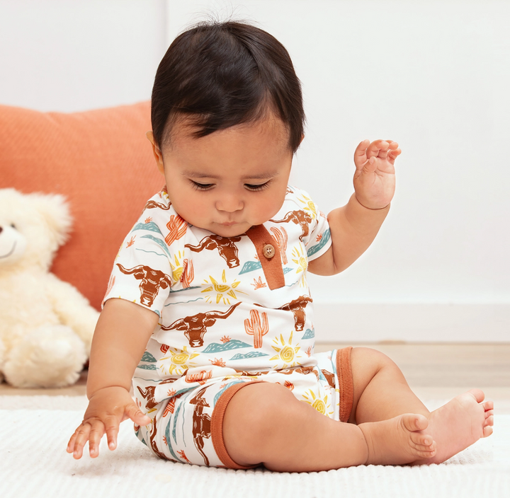 Happy Trails Bamboo Henley Short Romper