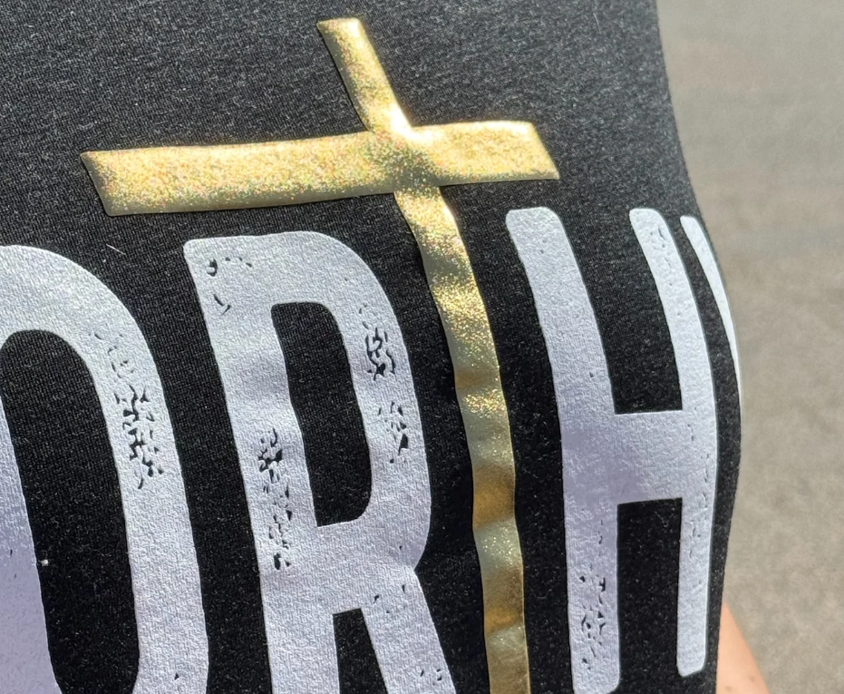 FINAL SALE Worthy With Cross Tee