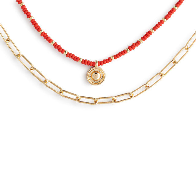 Red Thread Layered Necklace