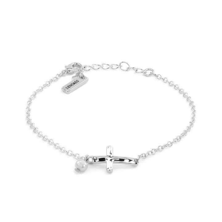 Dainty Cross Bracelet - Silver