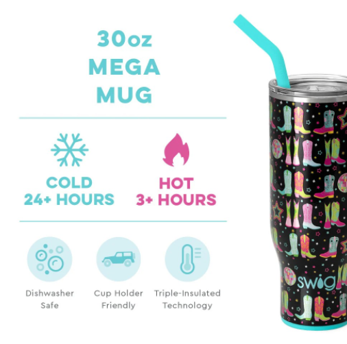 Disco Cowgirl Swig 30 Oz Mega Mug