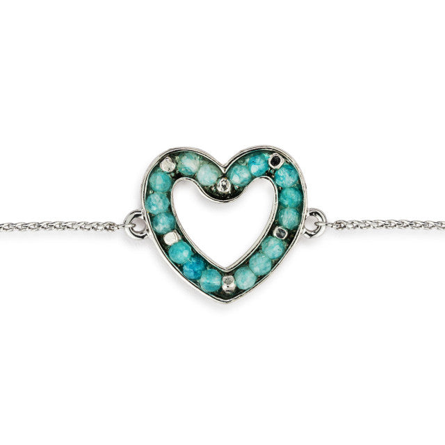 Loving Heart Bracelet - Aqua