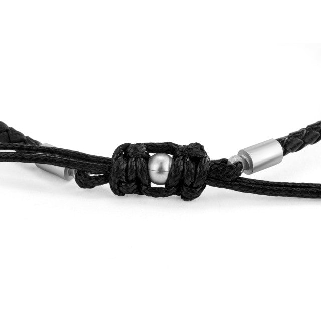 Men's Leather Cord Bracelet - Black